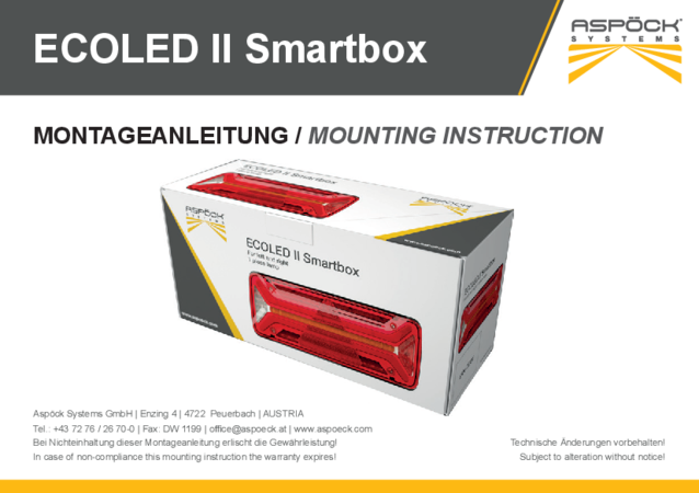 Mounting instruction Ecoled II Smartbox